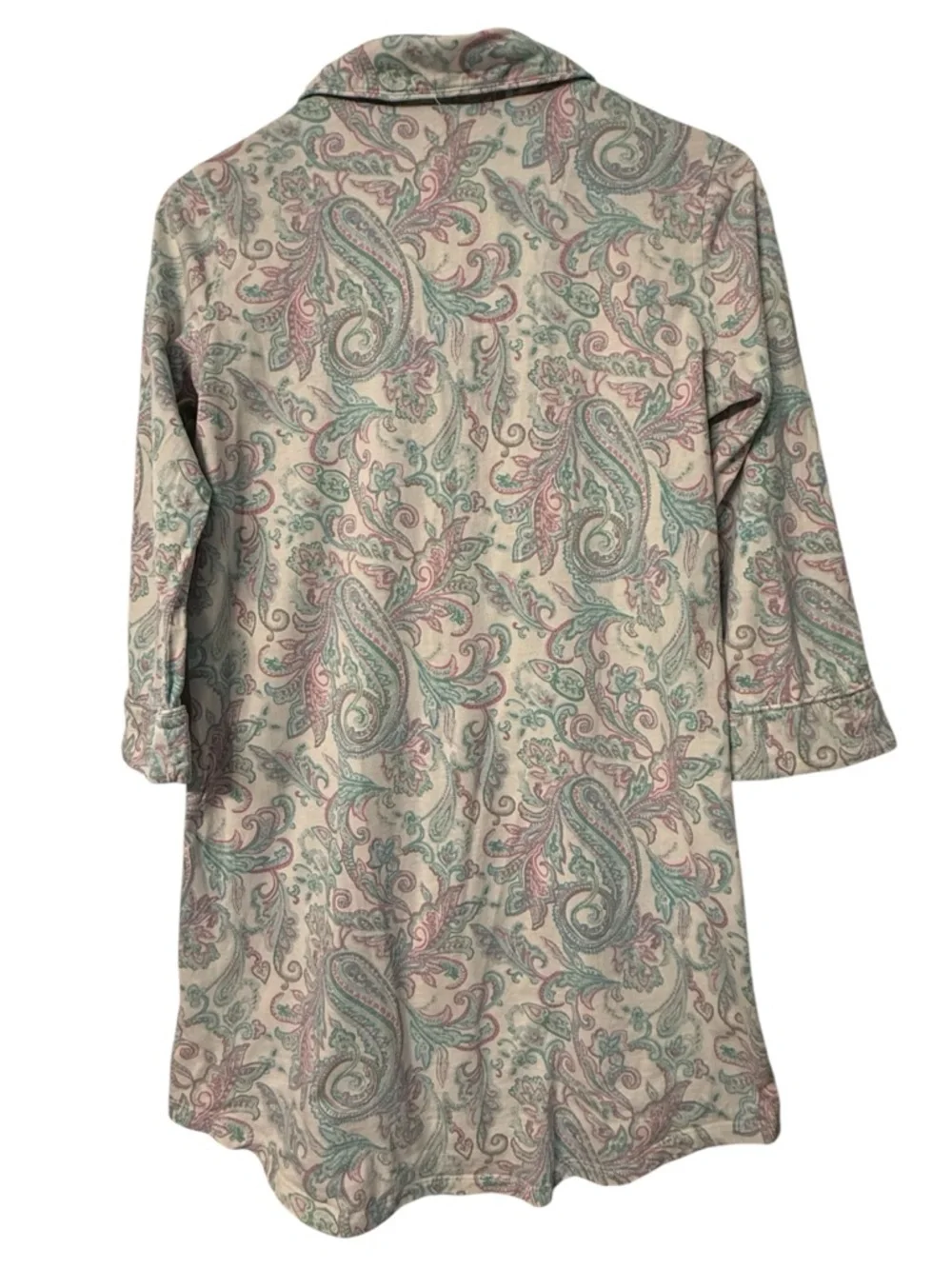 Lauren Ralph Lauren Paisley Nightshirt Small Cotton Button Front Sleep Shirt - Picture 3 of 5